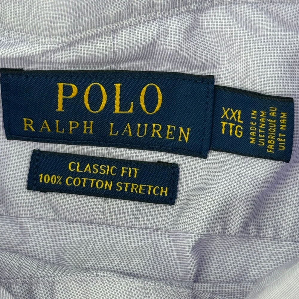 Polo Ralph Lauren Shirt  XXL‎ Purple Classic Fit 100% Cotton Stretch Long Sleeve